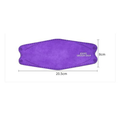 akgk KN95 Face Masks 50 Pack,5-Ply Disposable Purple Face Mask Against PM 2.5 Smoke and Dust - color: Z-50 Pack-purple