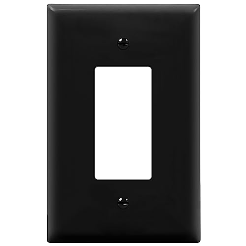 ENERLITES Decorator Light Switch or Receptacle Outlet Wall Plate, Gloss Finish, Oversized 1-Gang 5.5" x 3.5", Unbreakable Polycarbonate Thermoplastic, UL Listed, 8831O-BK, Black - color: Black, size: Oversize