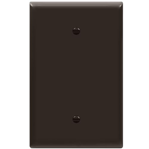 ENERLITES Blank Device Wall Plate, Gloss Finish, Over-Size 1-Gang 5.5" x 3.5", Unbreakable Polycarbonate Thermoplastic, UL Listed, 8801O-BR, Brown (Pack of 1) - color: Brown, size: Over-Size