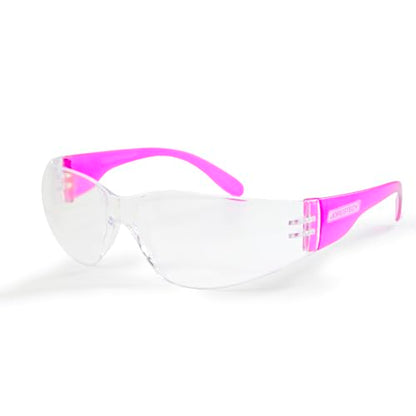JORESTECH Safety Glasses, ANSI Z87+ Compliant, Impact-Resistant Polycarbonate Lenses, UV Protection, Anti-Scratch Coating, 12-Pack - color: Pink-clear