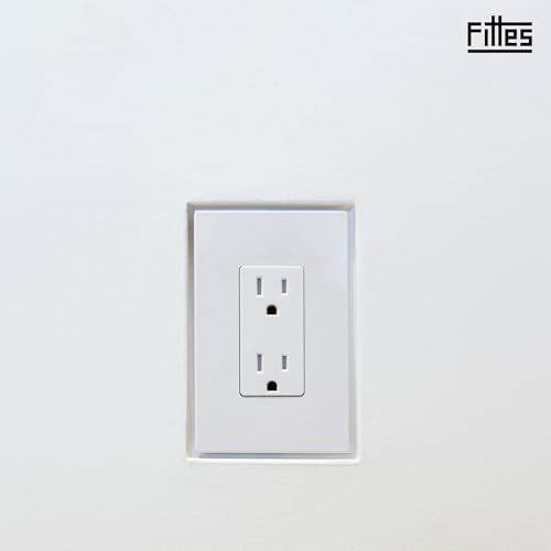 Fittes Modern Flush Wall Outlet Switch Receptacle Mount, Recessed Outlet Mount, 1 Gang, Customizable, ABS, White - size: 1 Gang, style: 1 Pack
