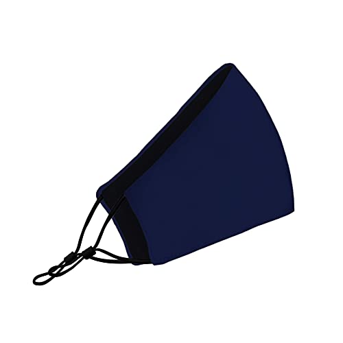 Washable Face Mask with Non-Adjustable Ear Loops & Nose Wire - color: Solid - Navy