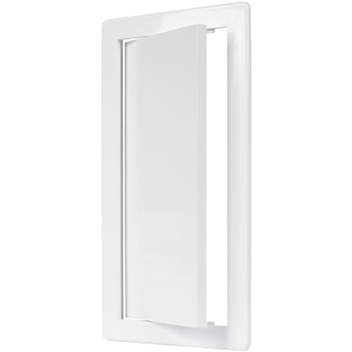 6" x 12" White Plastic Access Panel. Service Shaft Door Panel. Plumbing, Electricity, Heating, Alarm Wall Access Panel for Drywall. Bathroom Services Access Hole Cover. (6" x 12") - color: White, size: 6x12 Inch