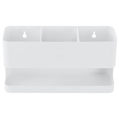 MyGift Hair Tool Organizer, 3-in-1 Metal Hair Dryer Holder, Wall Mounted Blow Dryer Holder, White Bathroom Organizer for Curling Irons, Hair Straighteners, Hair Brush Holder and Hot Tools - color: White