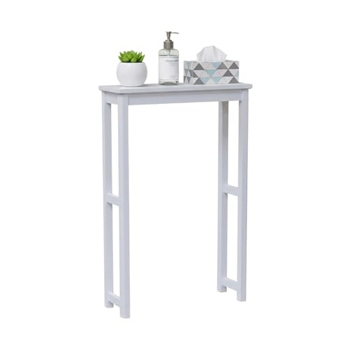 Dorset Over-the-Toilet Storage Shelf – 27" W x 37" H Space Saver Rack with Single Open Shelf for Towels & Toiletries – Minimalist Modern Design & Easy Assembly Bathroom Organizer by Alaterre Furniture - size: Toilet Shelf