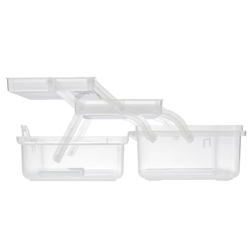 RoseArt Multi-Layer Plastic Dividing Craft Storage Box - Portable Handled Art Supply Organizer, Utility, Tool, Medicine, Craft Box Clear - Made in U.S.A