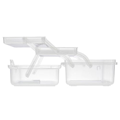 RoseArt Multi-Layer Plastic Dividing Craft Storage Box - Portable Handled Art Supply Organizer, Utility, Tool, Medicine, Craft Box Clear - Made in U.S.A