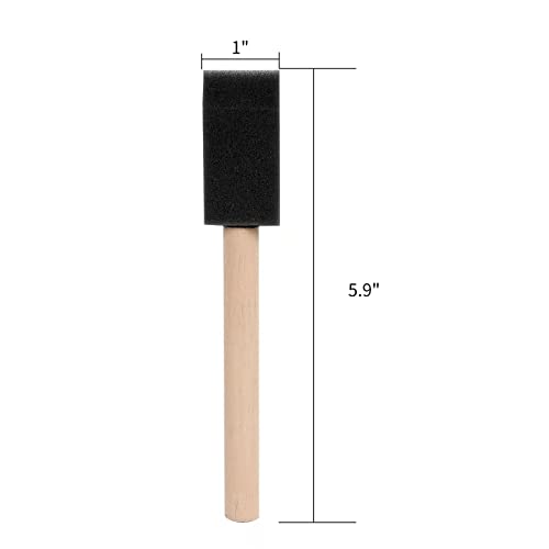 Mister Rui Poly Foam Paint Brushes 50 Pack, Sponge Paint Brushes, Mini Foam Brushes 1 Inch Wood Handle for Painting and Cleaning - color: Foam Brush Set | Pack of 50
