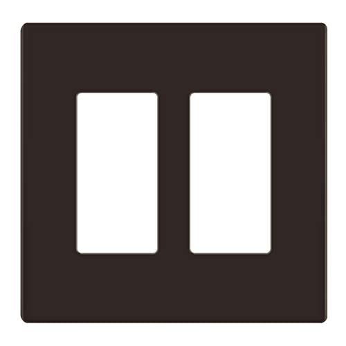 LIDER Matte Finish Decorator Switch Cover, Screwless Wall Plate, Mid-Size 2-Gang 4.88" x 4.92", Unbreakable Polycarbonate Thermoplastic, UL Listed, LSWP-32M-BR, Brown - color: Brown, size: 2 Gang