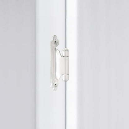 4 Pack (2 Pairs) White Cabinet Hinges for Kitchen Doors, Self-Closing, 1/2 Inch Overlay (Variable), Semi-Concealed Face Frame, Surface Mount Cabinet Hardware - color: White
