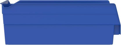 Akro-Mils 30130 Plastic Shelf Bins, Heavy Duty Storage Bins for Garage, Closet, and Drawer Organization, 12" x 6-1/2" x 4", Blue, 12-Pack - color: Blue