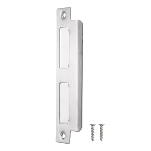 uxcell Door Strike Plate, 145mm x 40mm 201 Stainless Steel Latch Deadbolt Strike Plate for Door Frame Door Jamb, Silver - size: 145mm x 40mm