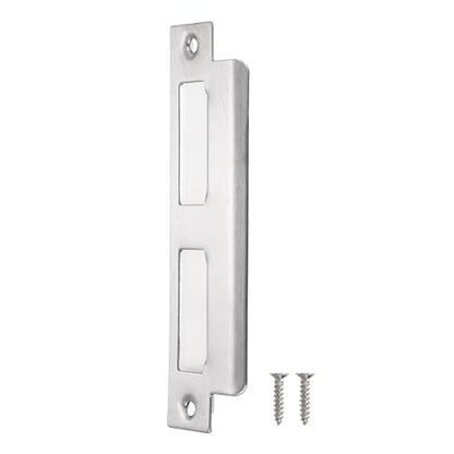 uxcell Door Strike Plate, 145mm x 40mm 201 Stainless Steel Latch Deadbolt Strike Plate for Door Frame Door Jamb, Silver - size: 145mm x 40mm