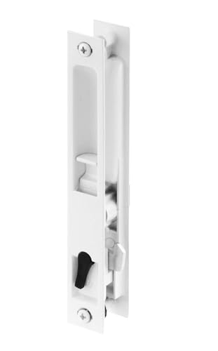 Sliding Glass Patio Door Handle Set, Flush Mount, Non-Keyed, 6-5/8" Screw Holes | Sliding Door Handle Replacement Hardware Repair Fix Sliding Door (DL-502 White)