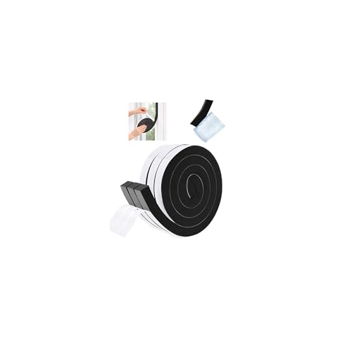 3 Rolls Air Conditioner Window Seal,High-Density Window Foam,1" W x 1" T, Strong Adhesion Foam Tape for Doors, Windows & AC Units, Soundproof & Energy Saving, Black (Total 19.5 FT) - color: Black-19.5FT