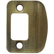 Stone Harbor Hardware Full Lip Round Corner Deadbolt Strike Plate, 2-1/4 Inches, 1-5/8" Center-to-Center, Antique Brass - color: Antique Brass