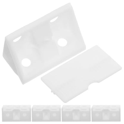 50 Pack Plastic Corner Brackets with Cover Caps, 90 Degree Right Angle Brace, Thickened Furniture Joint Fastener for Cabinets, Shelves & Wardrobes, White Corner Support Repair Kit