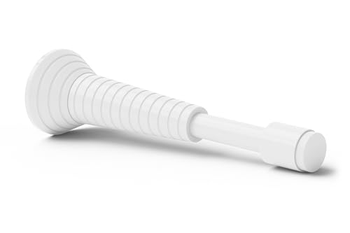White Spring Door Stop, 4.3 in Door Stoppers for Bottom of Door, Aluminum Doorstop with Silent Silicone Tip, Screw in & Adhesive, White - color: White