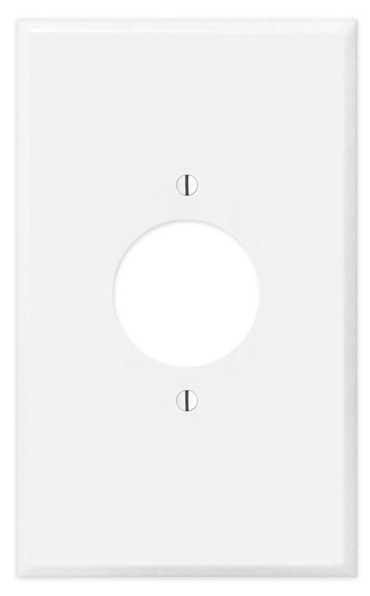OVERSIZED Metal Outlet Cover, 1 Gang OVERSIZE Outlet Plate for 1.406" Single Simplex Style Receptacle, Simplex Outlet Wall Plate, One Gang White Outlet Cover - 5.5" x 3.5" - UL Listed - Made in USA - color: Simplex Outlet