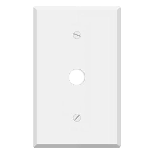 Oversized White Metal Outlet Covers, 1-Gang Wall Plate With 5/8'' Center Hole, 5.5" x 3.50" Jumbo Blank Wall Plate, White Painted Metal, Corrosive Resistant, Matching Screws Included, Made in USA - color: White Metal, size: 1-Gang Center Hole