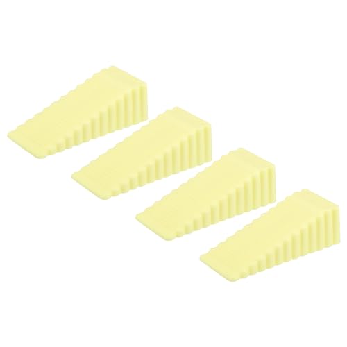 uxcell 4 Pcs Door Stoppers for Bottom of Door, 28mm/1.10 Inch Door Stops, Rubber Door Stopper Wedge Anti Slip, Window Stopper Door Stackable, Yellow - color: Yellow, size: 1.1-inches
