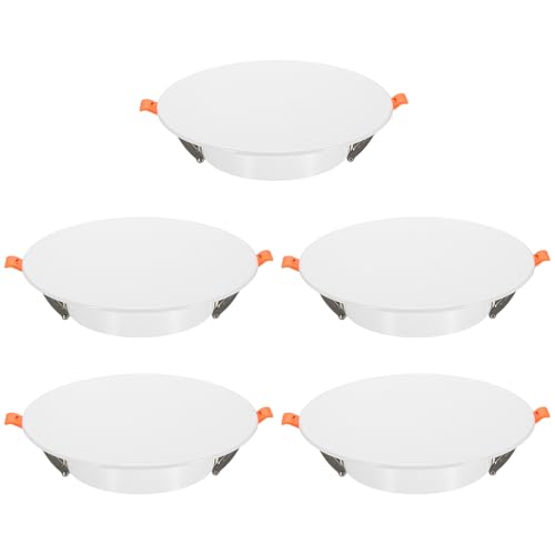 uxcell 5Pcs 185mm/7.3" Round Ceiling Cover Plate, LED Downlight Hole Trim Wall Hole Spring Mount Decorative Flat Cap Access Panel for 4.9-6.9 Inch Ceiling or Wall Openings, Matte White - color: White, size: 4.9-6.9"