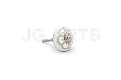 JGARTS 20 Knobs White Hand Painted Ceramic Knobs Cabinet Drawer Pull - color: White
