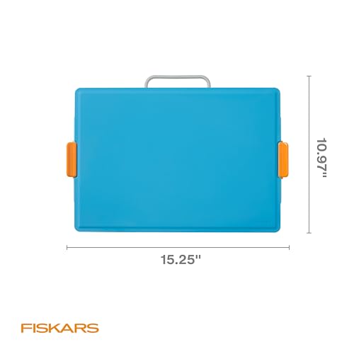 Fiskars Kids Creating Toolbox – Portable Art Storage Organizer with Reversible Lid, Carry Handle, and Secure Snap-Close Design - style: Creating Toolbox