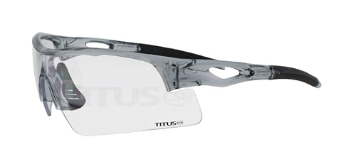TITUS G20 All Sport Safety Glasses Shooting Eyewear Motorcycle Protection ANSI Z87+ Compliant - color: Grey Frame - Clear Lens