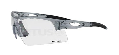 TITUS G20 All Sport Safety Glasses Shooting Eyewear Motorcycle Protection ANSI Z87+ Compliant - color: Grey Frame - Clear Lens
