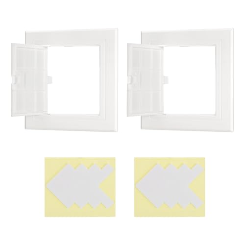PATIKIL Access Panel for Drywall 5x5 Inch, 2 Set ABS Plastic Wall Hole Cover Access Door with Double-Sided Tape for Wall Ceiling Electrical, White
