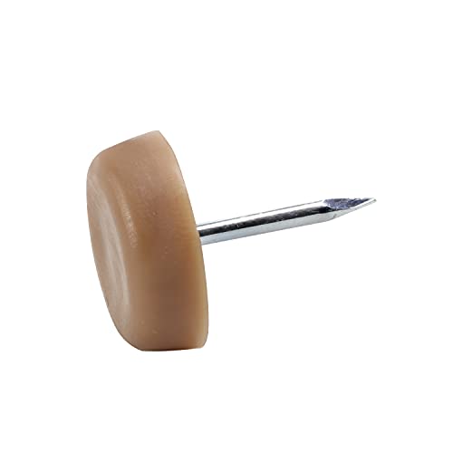 25 Pack Rok Hardware 3/4″ (19mm) Standard Nail On Furniture Glides in Brown Color, Flat Head, Chair Foot Glides, SLG34BRN - color: Brown