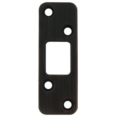 Stone Harbor Hardware Round Corner Deadbolt Strike Plate, 1-1/4" x 3-5/8", 2-1/2" Center-to-Center, Vintage Bronze - color: Vintage Bronze