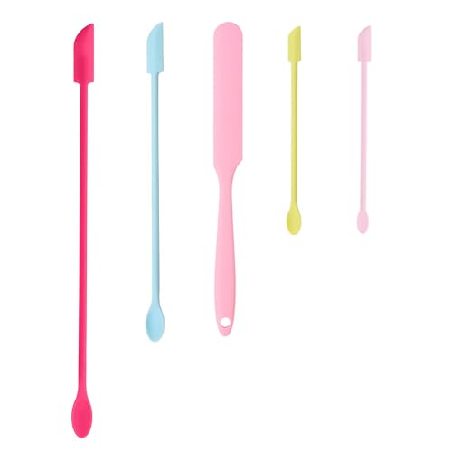 Beauty Spatula, 5 Pcs Small Spatula Mini Spatula for Cosmetics Lotion Makeup Spatula, Every Drop Tiny Spatula for Makeup and Kitchen Jar, Wax Waxing Body Hair Removal spatula - color: Mixed