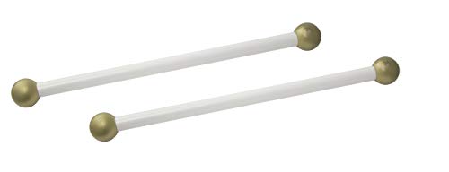 Solus SCA-335WH-2PK 15" Aluminum Cross Arm Ladder Rest for Outdoor Lamp Posts and Poles, Easy to Mount, Maintenance Free and Weather Resistant, White Bar with Gold Caps, Pack of 2 - color: White, size: Pack of 2