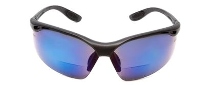 Calabria 91348 BIFOCAL Safety Glasses Z87 Impact Rated Black & Blue Mirror +1.50 - color: Blue Mirror With Pouch