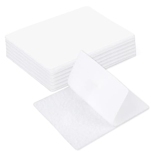10 Sets Double Sided Tape Heavy Duty White Hook and Loop Tape, 4x6Inch Adhesive Strips – Secure Mounting for Rug Poster Artwork Mirror Hanging Couch Cushion Wall, Indoor & Outdoor Use - color: white, size: 4x6Inch