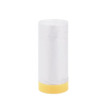 Pre-Taped Masking Film Plastic Cover PE Film Masking Paper 1 Pc 2200x90cm / 72.18ftx35.43" White Yellow