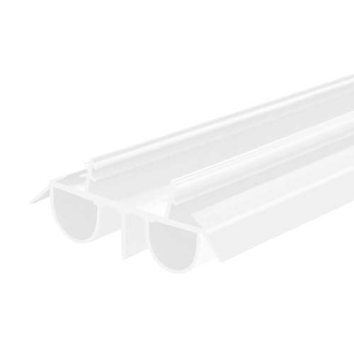 36" Kerf Slide-in Double Bulb Seal Weatherstrip Door Bottom – Durable Seal for Energy Efficiency & Draft Protection (White) - color: White