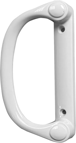 White Sliding Patio Door Handle Kit – Replacement Handle Set for Glass Door Repair with Keeper, Latch & Screws (DH-508-W)