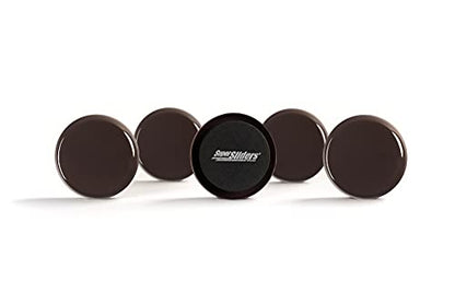 Super Sliders 2-1/2" Round Reusable Furniture Sliders for Carpet, Anti-Slip Protective Furniture Moving Pads for Beds, Sofas, Dressers, Set of 8, Brown