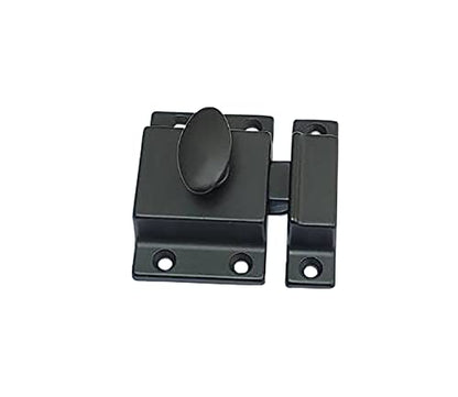 QCAA Traditional Large Oval Turn Cabinet Latch, Solid Brass, 2", for Cupboard & Other Furniture, Matte Black, 1 Pack, Made in Taiwan - color: Matte Black, size: 1 Pack