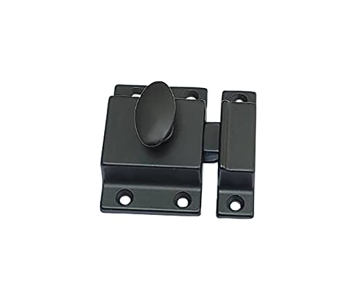 QCAA Traditional Large Oval Turn Cabinet Latch, Solid Brass, 2", for Cupboard & Other Furniture, Matte Black, 1 Pack, Made in Taiwan - color: Matte Black, size: 1 Pack