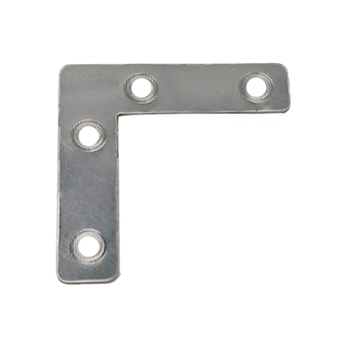 10PCS (60x60mm) Flat L Brackets Corner Braces, Heavy Duty Steel Right Angle Support Plates for Furniture, Shelves, Photo Frames, Cabinet Repair (Silver) - size: 2.36" x 2.36", style: Silver
