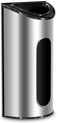 Utopia Kitchen Wall-Mounted Stainless Steel Grocery Bag Holder & Dispenser, Space-Saving Plastic Bag Holder for Kitchen, Pantry or Cabinet, Reusable Plastic Bag Organizer, Silver - color: Silver, size: Medium (Pack of 1)