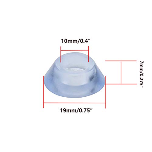 Screw on Feet Pads Clear Round Shape Non-Slip Furniture Floor Pads -Pack of 20 - color: Clear Round a