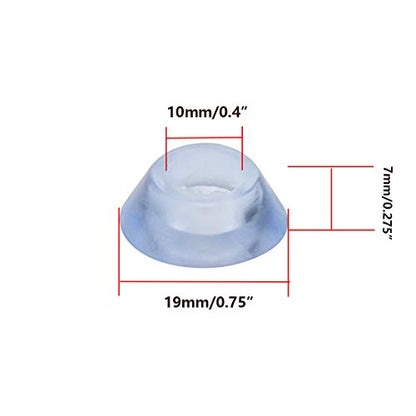 Screw on Feet Pads Clear Round Shape Non-Slip Furniture Floor Pads -Pack of 20 - color: Clear Round a