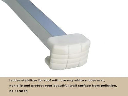 Ladder Stabilizer Accessory for Roof Gutter, Wing Span/Wall Ladder Standoff, Heavy Duty Extension Ladder Stabilizer, Easy Use, 375 lbs Weight Rating - color: Silver/Gray