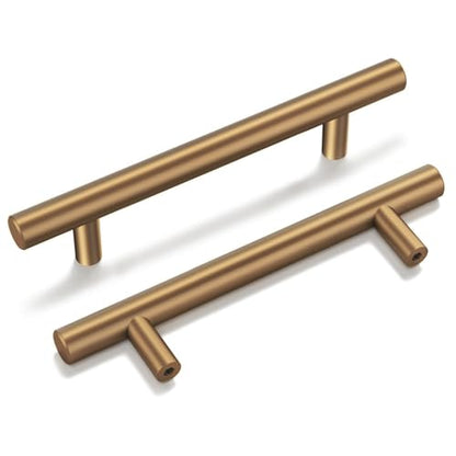 Goldenwarm 5 Pack Champagne Bronze Cabinet Pulls Gold Cabinet Handles 3-3/4 inch(96mm) Champagne Drawer Handles Brushed Bronze Drawer Pulls Kitchen Dresser Door Hardware - color: Champagne Bronze, size: 3-3/4in Hole Centers