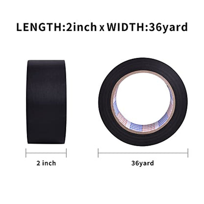 ADHES Corrosion Protection Pipe Tape, 2 Inch X 36 Yds(108FT), 6.0Mil PVC Pipe Wrap Tape Weatherproof Wrap Duct Tape for Drain Pipe, Metal & Electrical Piping, Outdoor, Underground Pipe, Black - size: 2in x 36yd
